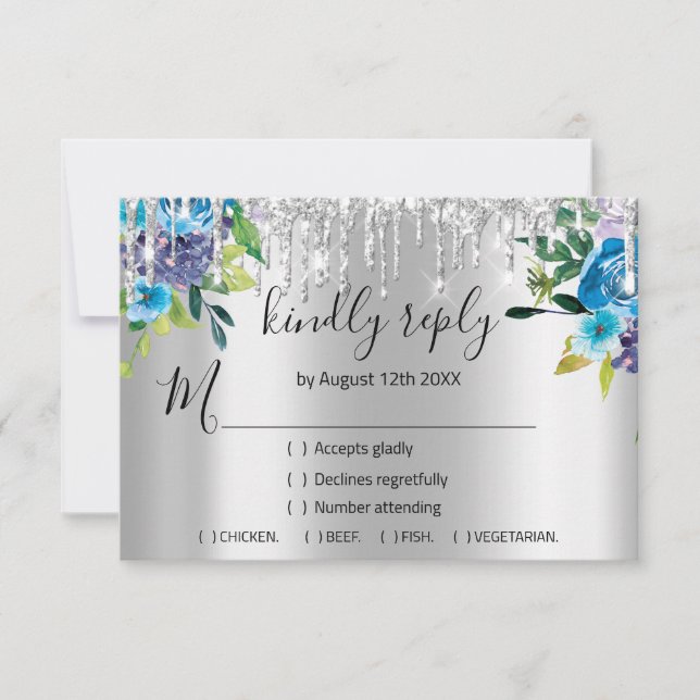 RSVP Silver Mariage Parties scintillant Bridal Nav (Devant)