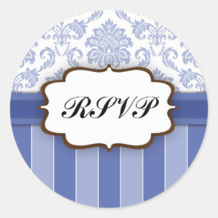 RSVP - Sticker à bande Damas Bleu