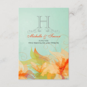 RSVP - Stylish Floral Abstrait Wedding Invitations