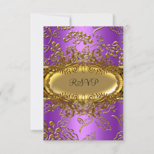 RSVP Sweet Sixteen 16 Damassé Violet Or Noir