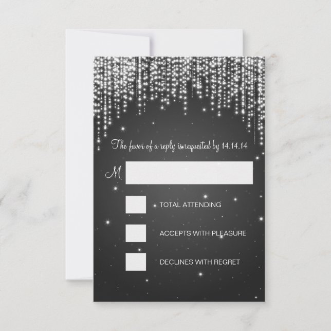 RSVP Sweet sixteen Fête Nuit Éblouissant Noir (Devant)
