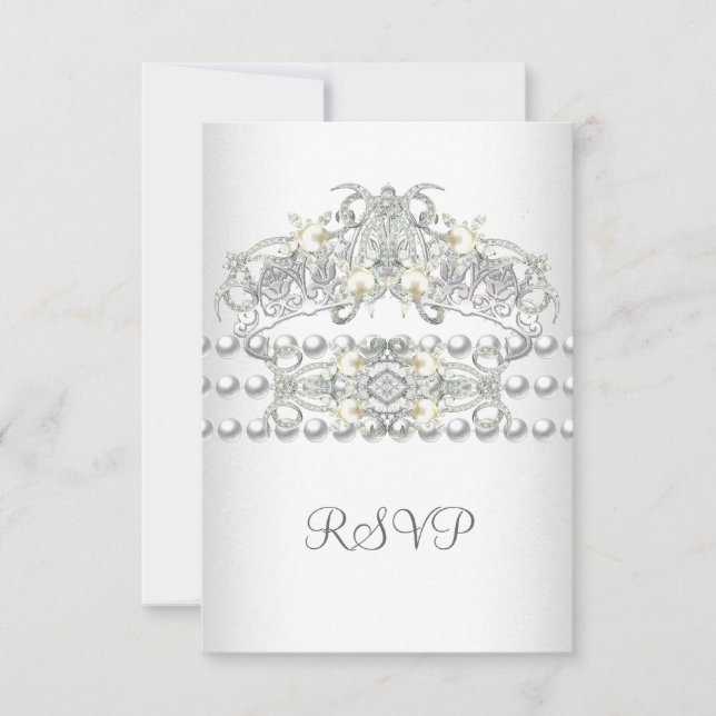 RSVP Tiara Silver White Pearl Diamond (Devant)