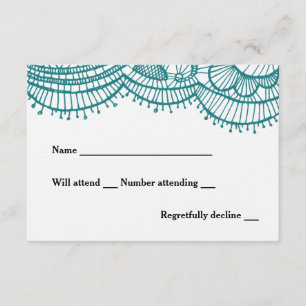 Rsvp turquoise moderne de dentelle