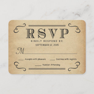 RSVP Typographie Vintage Russe Mariage Réponse
