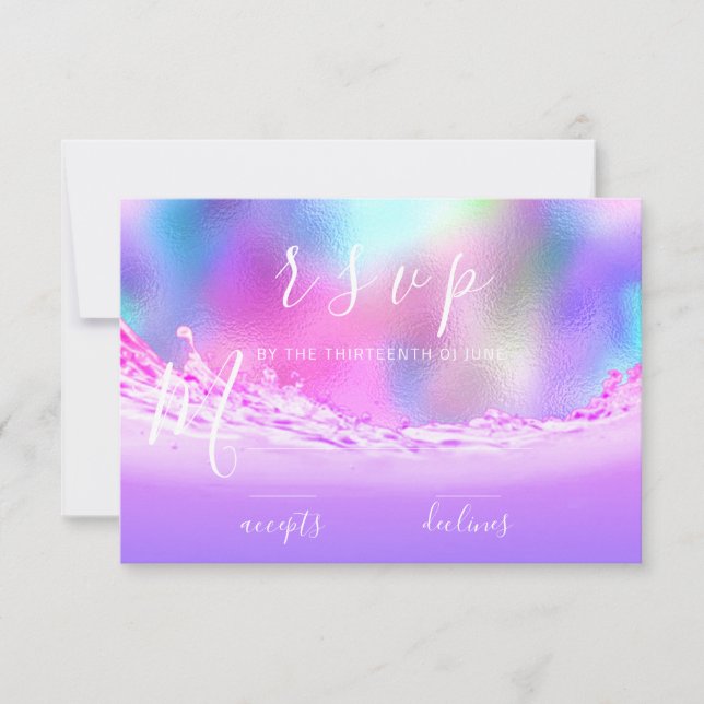 RSVP Vagues Tropical Océan Aqua Rose Pastel (Devant)