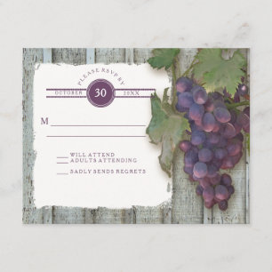 RSVP Vin Rouge Vintage Wood n Vineyard Mariage