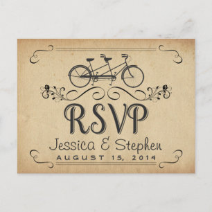 RSVP Vintage Tandem Répondre Cartes postales