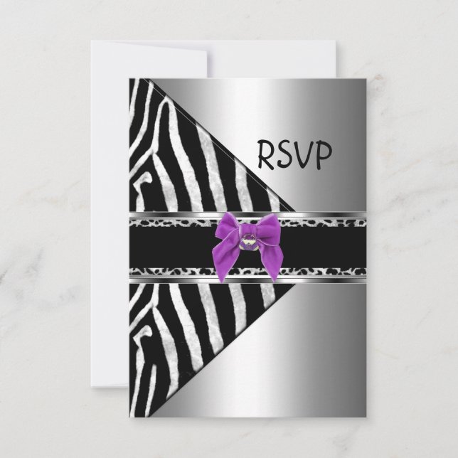 RSVP Violet Argent Noir Zèbre Léopard (Devant)