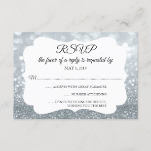 RSVP Votre Parties scintillant Jour Fab Argent