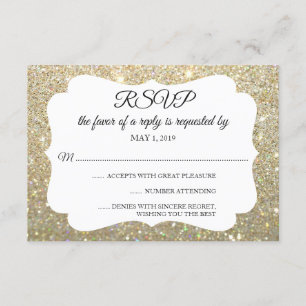 RSVP Votre Parties scintillant Jour Fab Gold