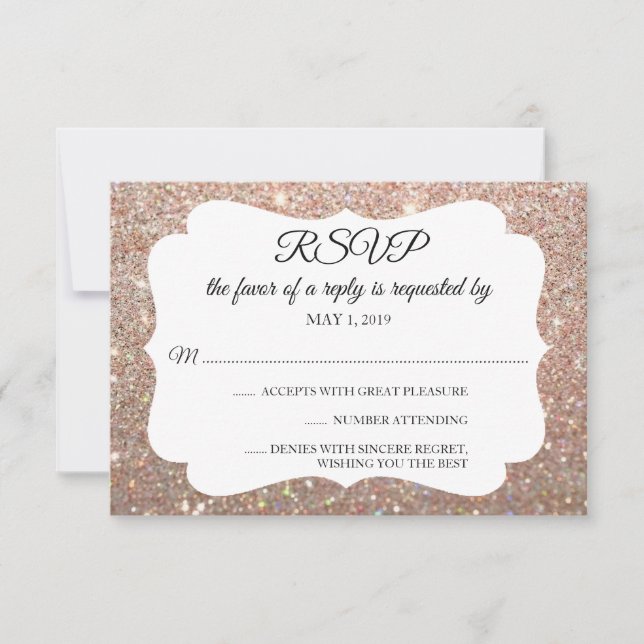 RSVP Votre Parties scintillant Jour Fab Rose Gold (Devant)