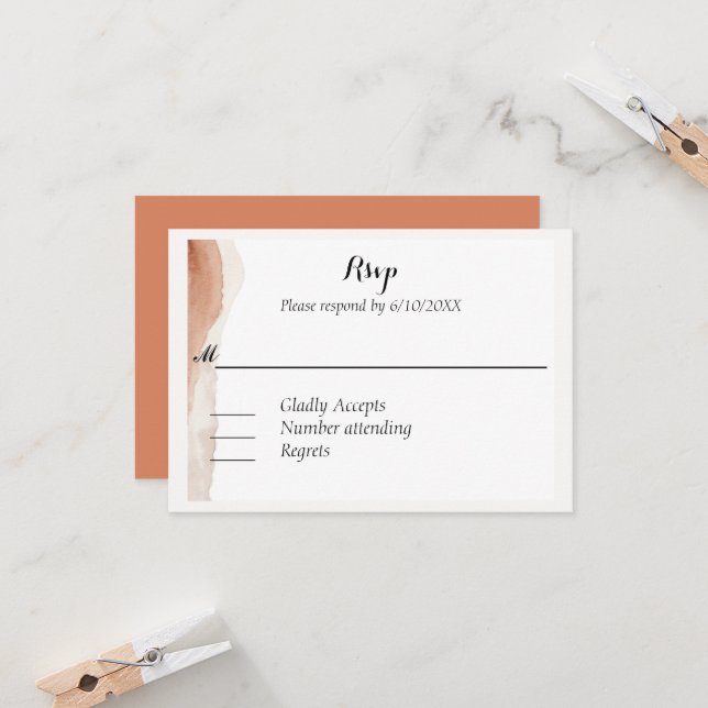 RSVP Wabi Sabi Kanji Aquarelle (Devant/Arrière en situation)