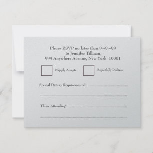 RSVP Wedding Foodies Cœur Argent Réponse