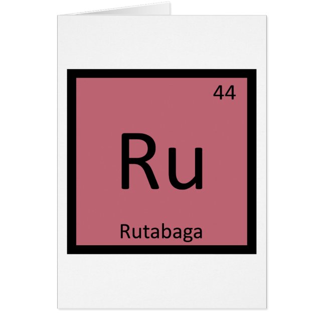 Ru - Rutabaga Chimie Tableau Périodique (Devant)