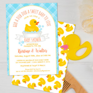 Rub A Dub Rubber Ducky Baby shower Invitation