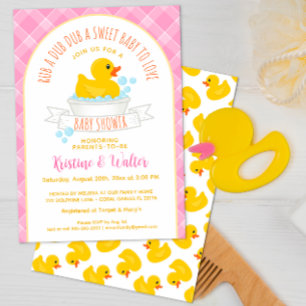 Rub A Dub Rubber Ducky Baby shower Invitation