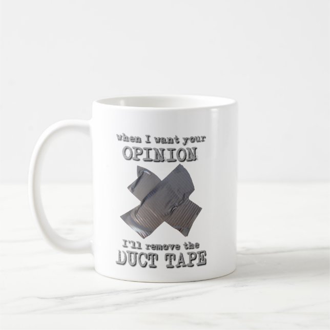 Ruban Adhésif Avis Mug Drôle Humour (Gauche)