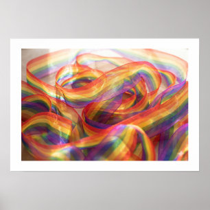 Ruban arc-en-ciel transparent en cascade. affiche