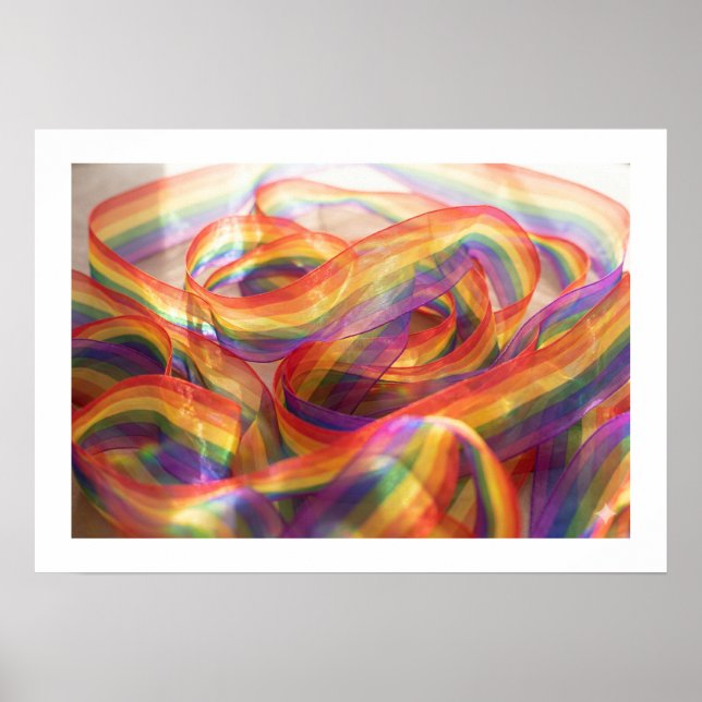 Ruban arc-en-ciel transparent en cascade. affiche (Devant)