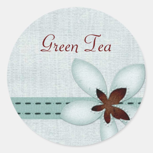 Ruban Bleu Et Étiquette De Produits Fleurs (Devant)