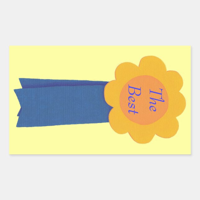 Ruban Bleu Fleur Jaune Les Meilleurs Stickers (Devant)