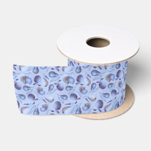 Ruban bleu motif en satin