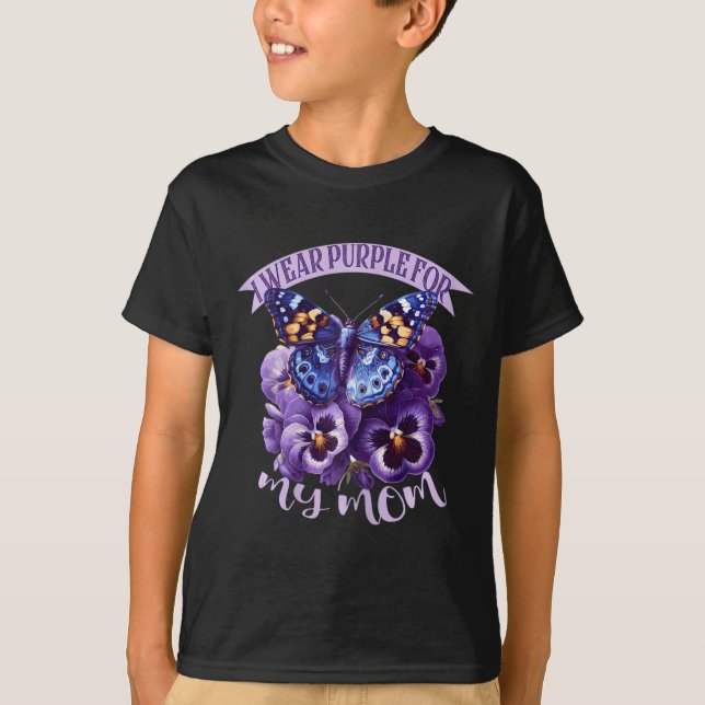 Ruban de démence T-shirts papillon violet floral p (Devant)