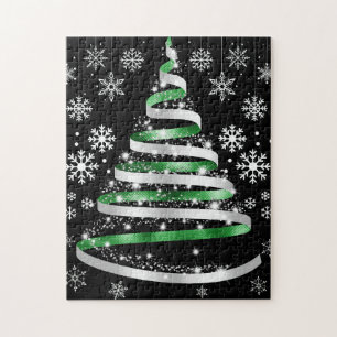 Ruban de flocon de neige d'argent Puzzle de l'arbr