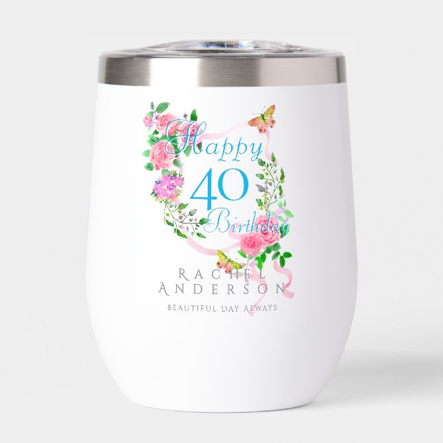 Ruban de rose rose 40e anniversaire (Avant)