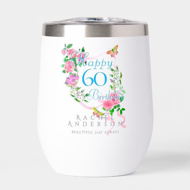 Ruban de rose rose 60e anniversaire (Avant)
