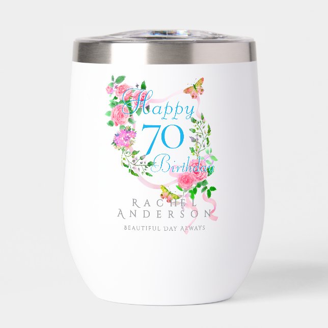 Ruban de rose rose 70 ans (Avant)