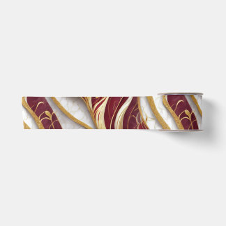 Ruban de satin élégant en marbre burgundy et or pr