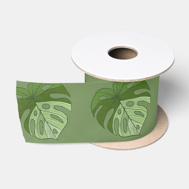 Ruban de satin en denim vert (Bobine)