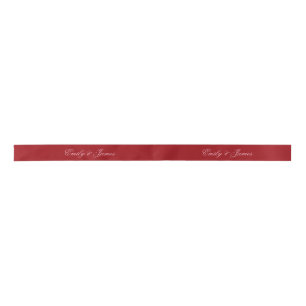 Ruban de satin personnalisé avec nom en rouge rose