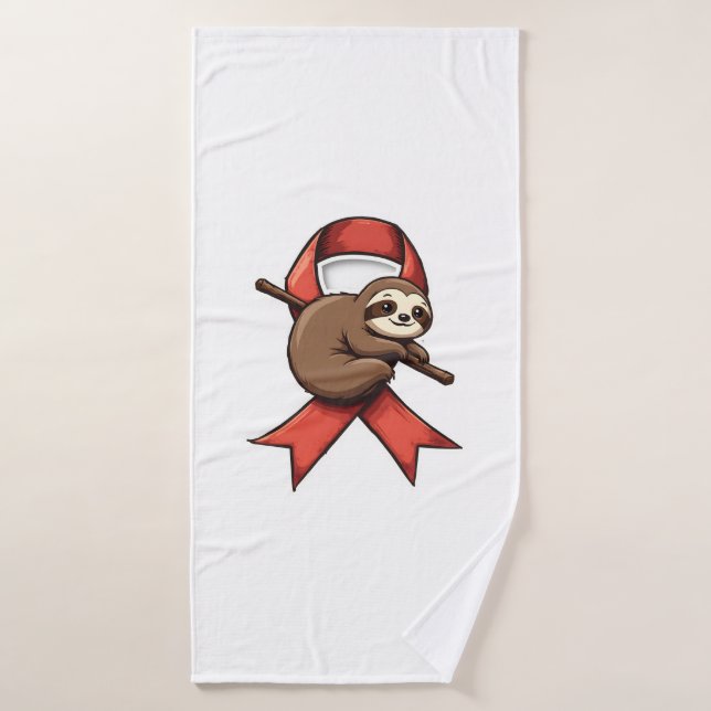 Ruban de sensibilisation au paresseux vintage Supp (Serviette de bain)