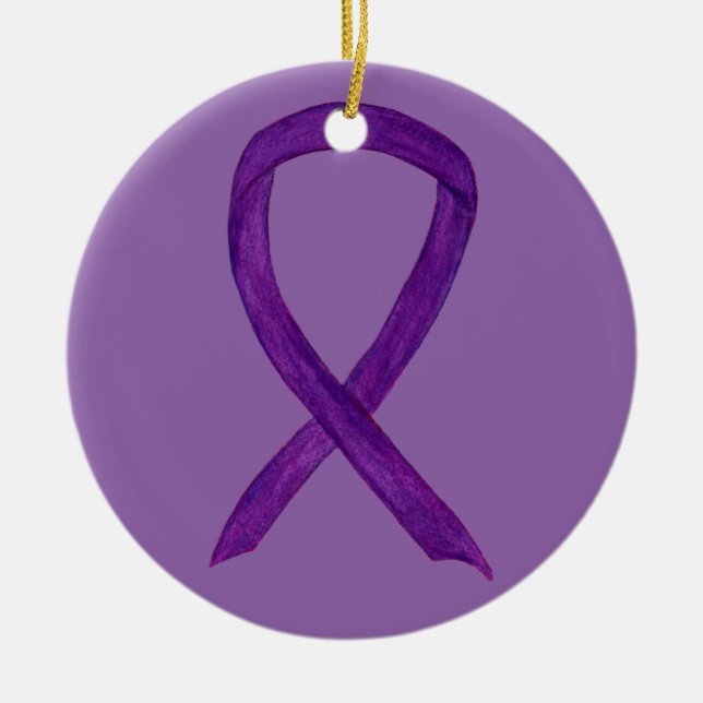 Ruban de sensibilisation au violet Ornements d'art (Devant)