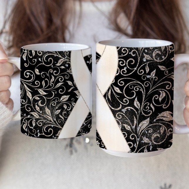 Ruban de sensibilisation blanc Mug Design (Créateur téléchargé)