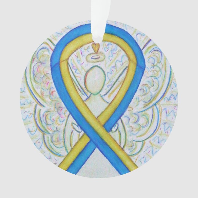 Ruban de sensibilisation bleu et jaune Ornements p (devant)