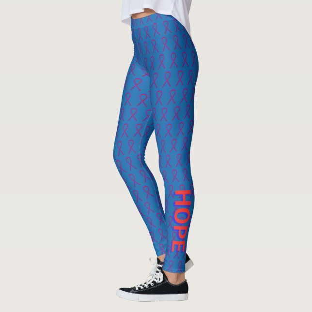 Ruban de sensibilisation bleu et rouge Leggings pe (Gauche)