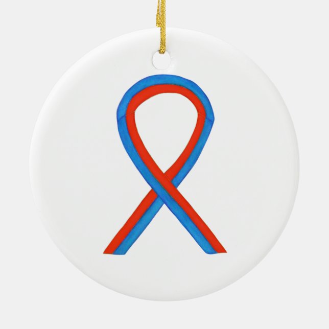 Ruban de sensibilisation bleu et rouge Ornements p (Dos)