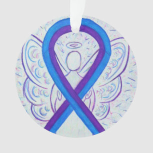Ruban de sensibilisation bleu et violet Ornements 