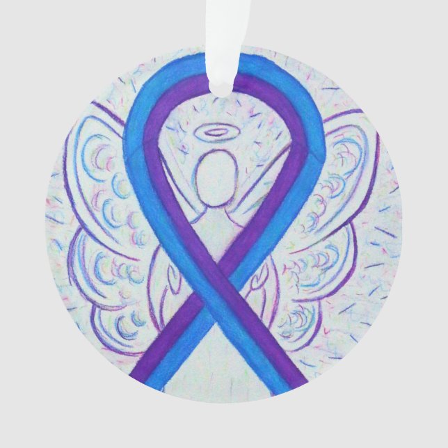 Ruban de sensibilisation bleu et violet Ornements  (devant)