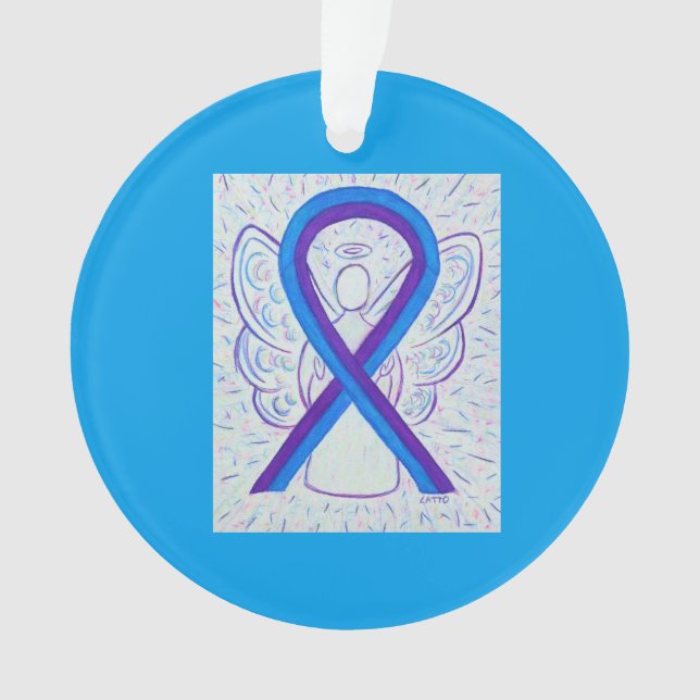 Ruban de sensibilisation bleu et violet Ornements  (devant)