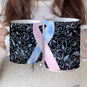 Ruban de sensibilisation bleu rose Design de mug