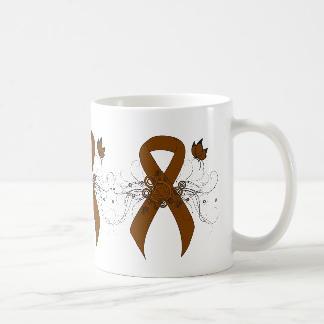 Ruban de sensibilisation Brown avec Mug de café pa (Droite)