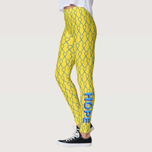 Ruban de sensibilisation jaune et bleu Leggings pe (Gauche)