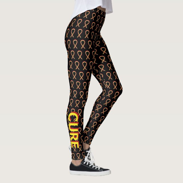 Ruban de sensibilisation jaune et rouge Leggings p (Droite)