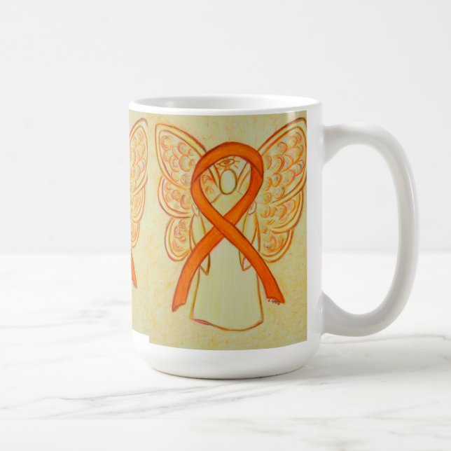 Ruban de sensibilisation orange Angel Art Mug (Droite)