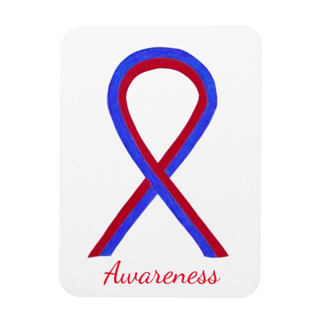 Ruban de sensibilisation rouge et bleu Magnets per (Vertical)