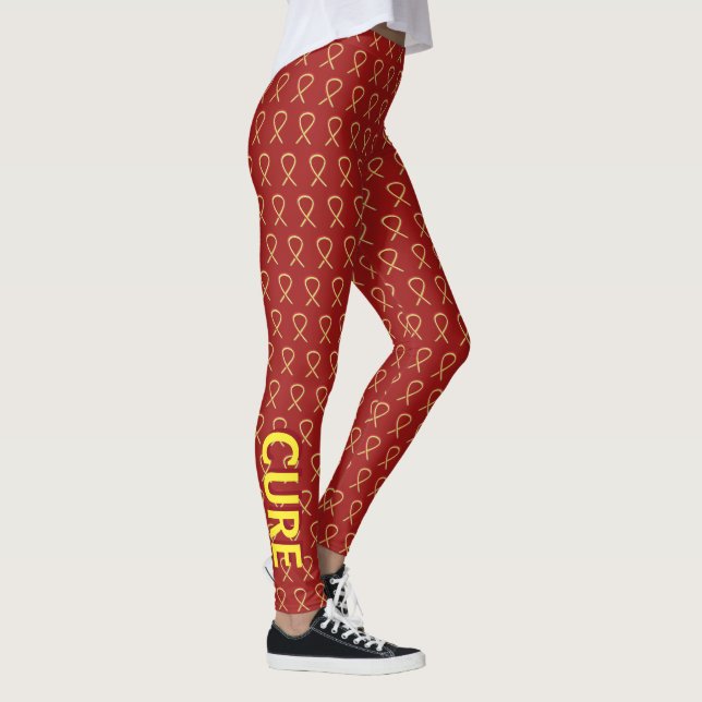 Ruban de sensibilisation rouge et jaune Leggings p (Droite)